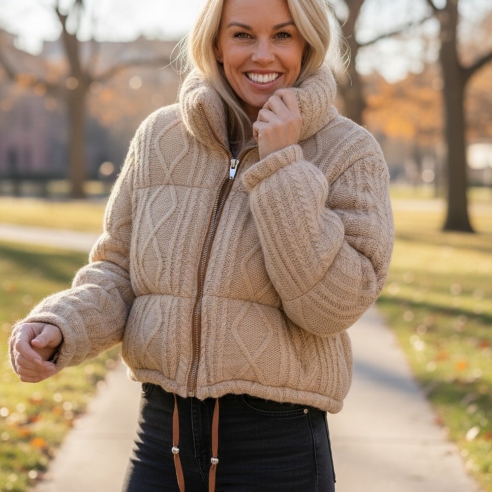 💋Blank NYC‎ Tan Sweater Coat 014